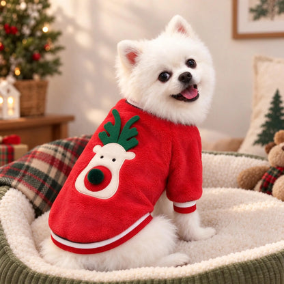 Christmas Hooded Pet Costume Jumpsuit