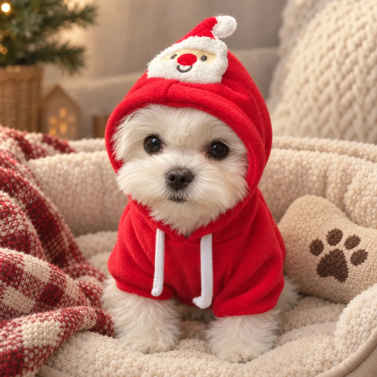 Christmas Hooded Pet Costume Jumpsuit