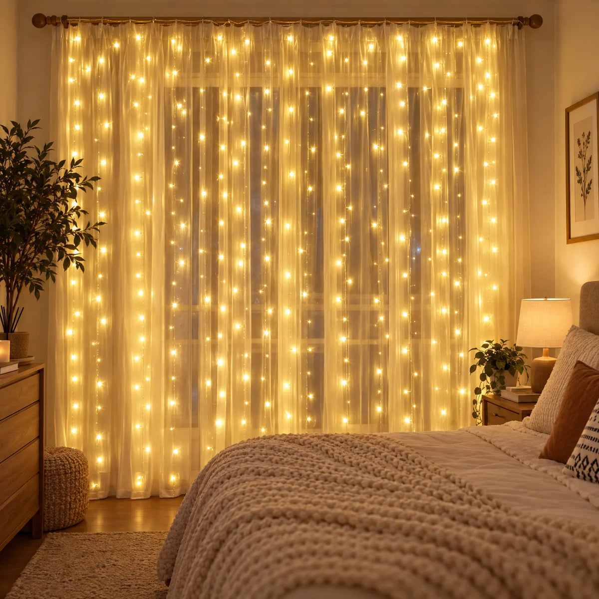 Christmas LED Curtain String Lights