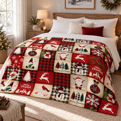Christmas Printed Rectangular Throw Blanket