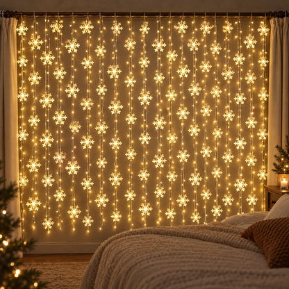 Christmas Snowflake LED Curtain Lights