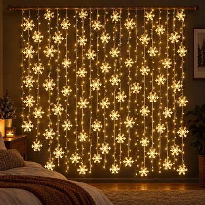Christmas Snowflake LED Curtain Lights