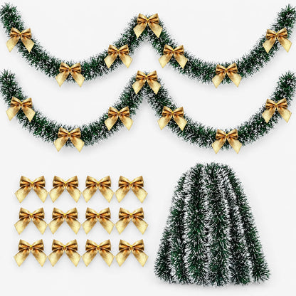 Christmas Tinsel Garland With Bows