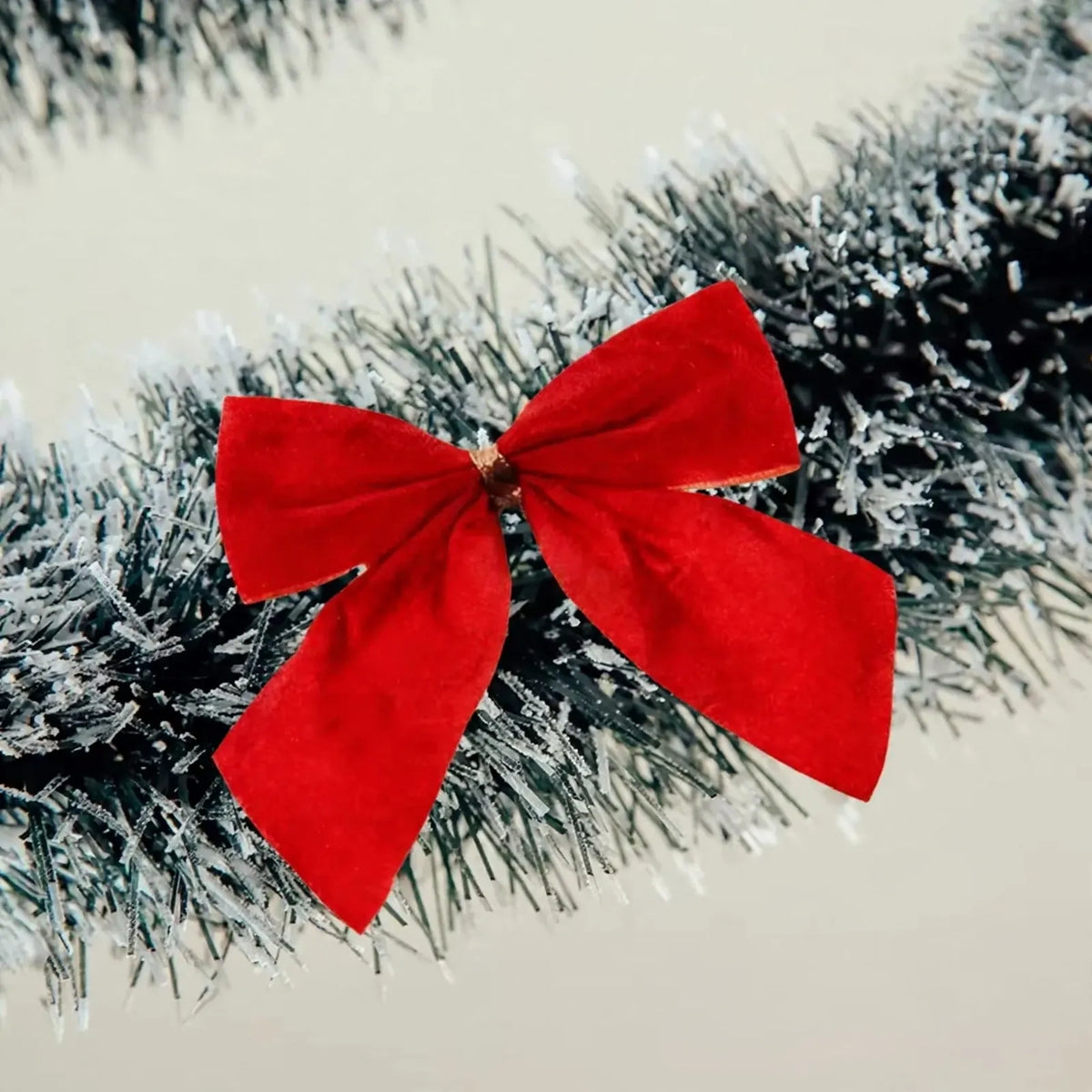Christmas Tinsel Garland With Bows