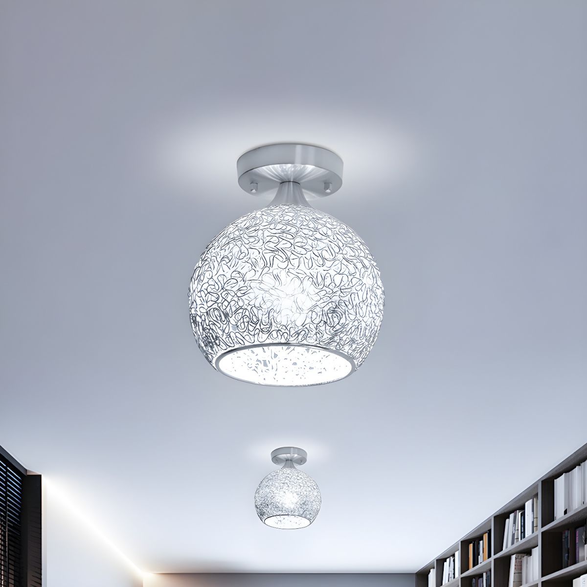 Chrome Dome Flush Ceiling Light for Modern Rooms | Lumavia