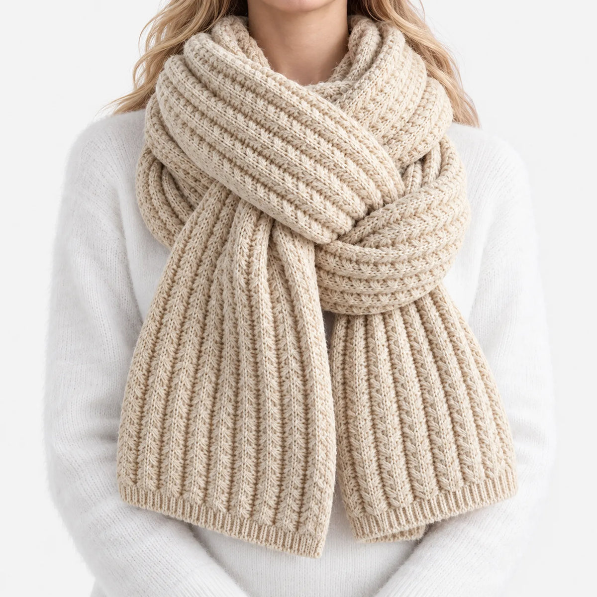 Chunky Cable Knit Winter Scarf