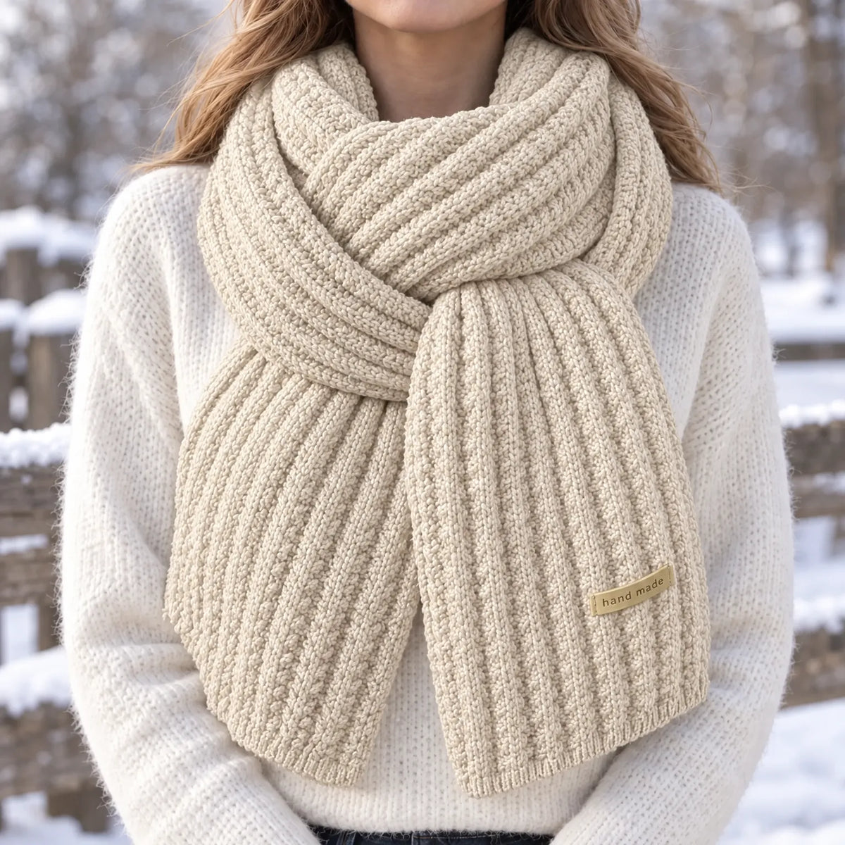 Chunky Cable Knit Winter Scarf