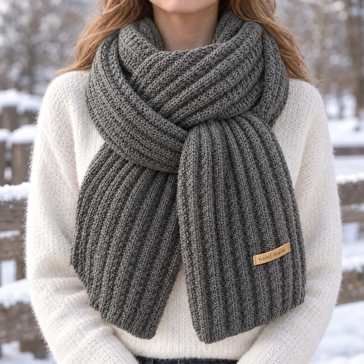 Chunky Cable Knit Winter Scarf