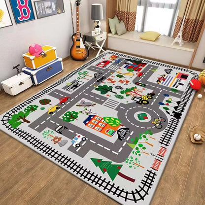 City Road Play Mat for Kids Traffic Map Carpet| Zenoria