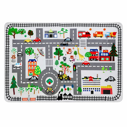 City Road Play Mat for Kids Traffic Map Carpet| Zenoria