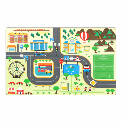 City Road Traffic Map Play Mat Carpet for Kids Indoor Play | Viralt