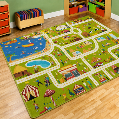 City Traffic Play Mat Rug for Kids Playroom Activity | Lunovia