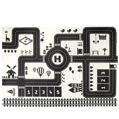 City Traffic Road Play Mat for Kids Floor Play Activity | Merivox