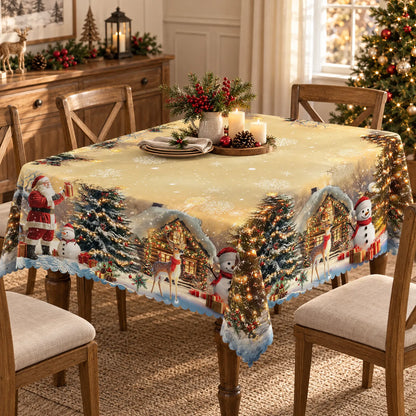 Classic Printed Christmas Dining Tablecloth