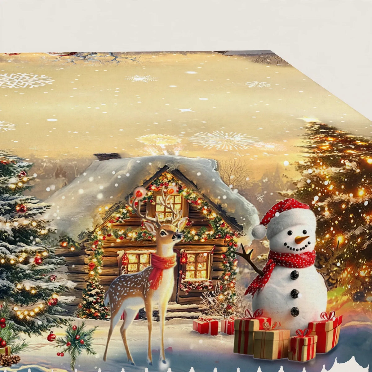 Classic Printed Christmas Dining Tablecloth