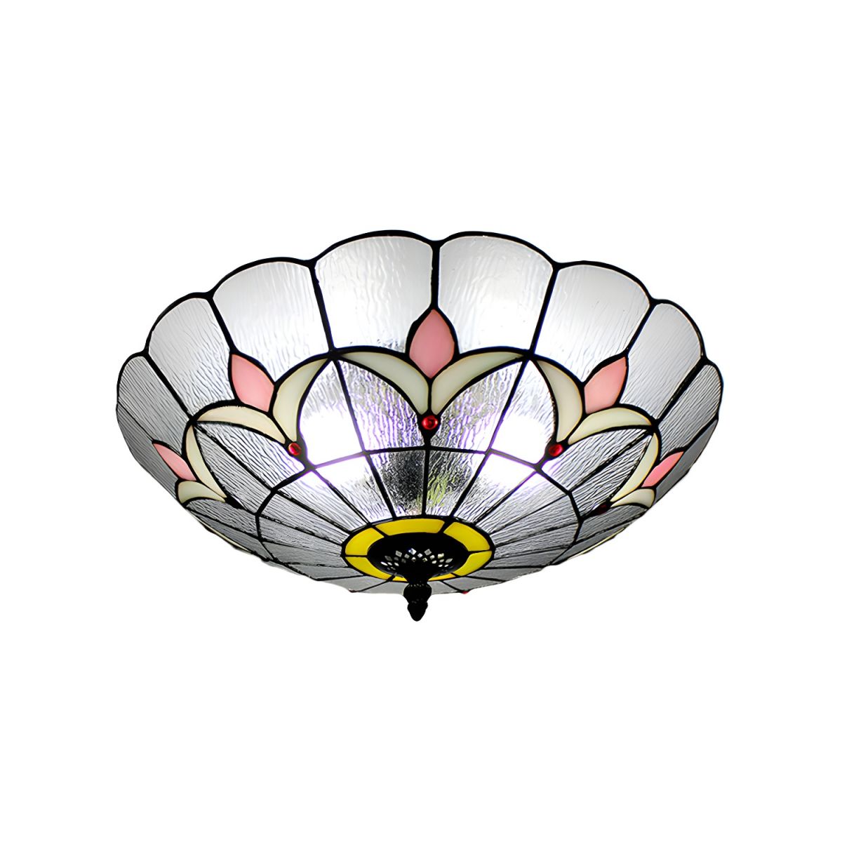 Classic Tiffany Glass Bowl Flush Mount Ceiling Light | Tarvix