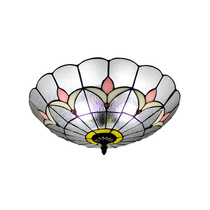 Classic Tiffany Glass Bowl Flush Mount Ceiling Light | Tarvix