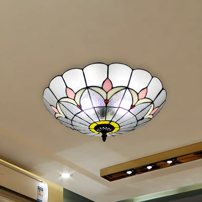 Classic Tiffany Glass Bowl Flush Mount Ceiling Light | Tarvix