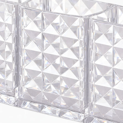 Clear Acrylic Makeup Brush Holder with 3 Compartments