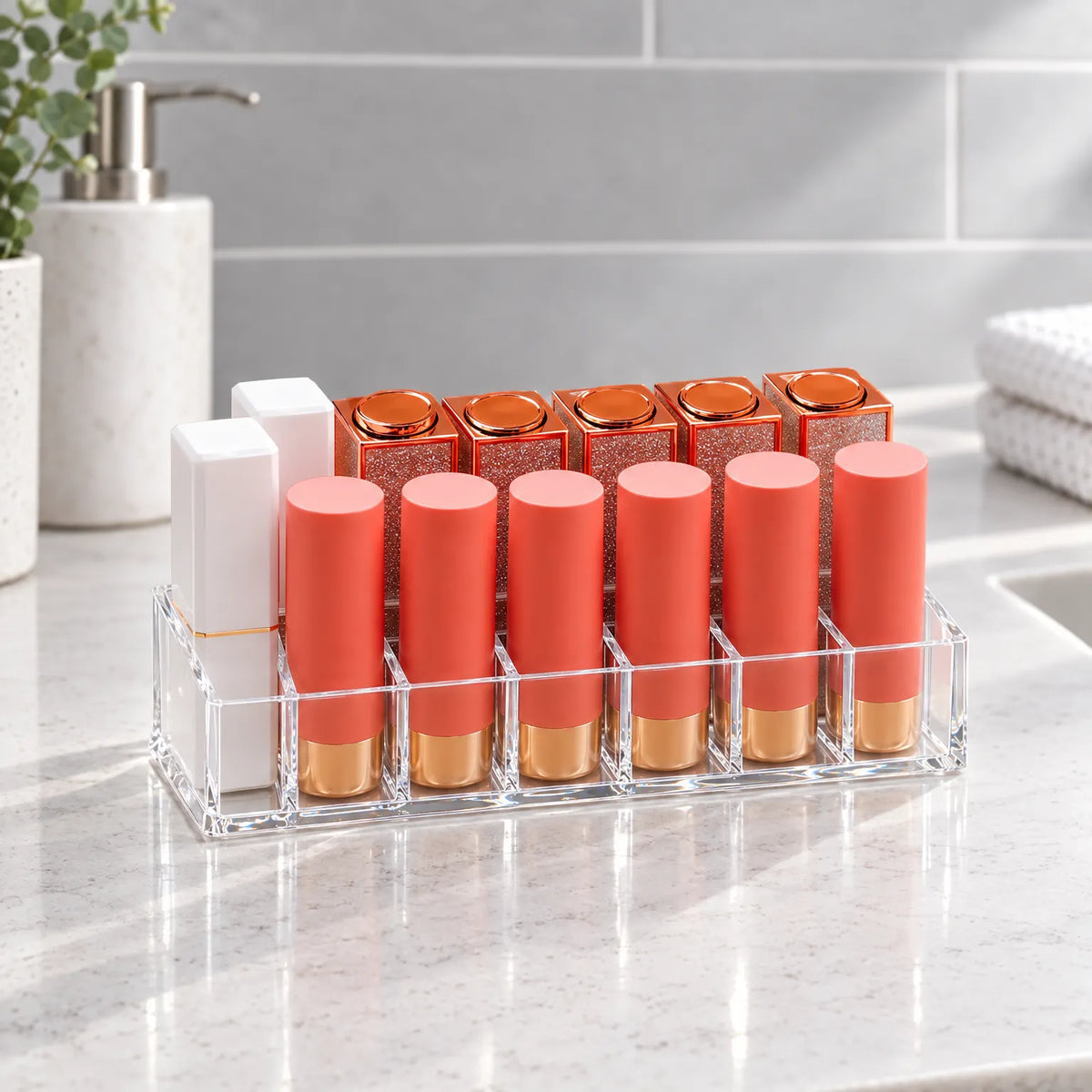 Clear Acrylic Makeup Organizer for Lipstick and Cosmetics