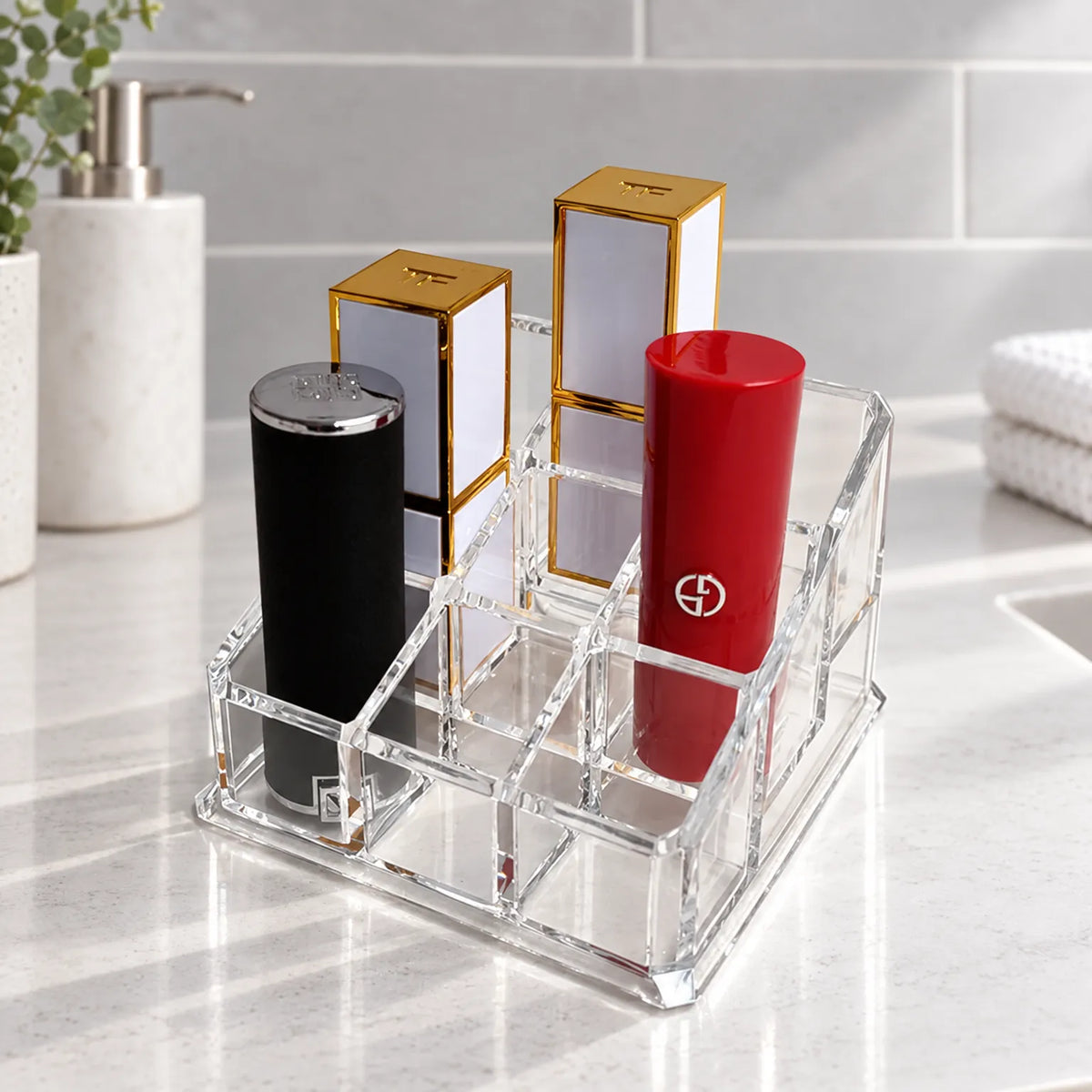 Clear Acrylic Makeup Organizer for Lipstick and Cosmetics