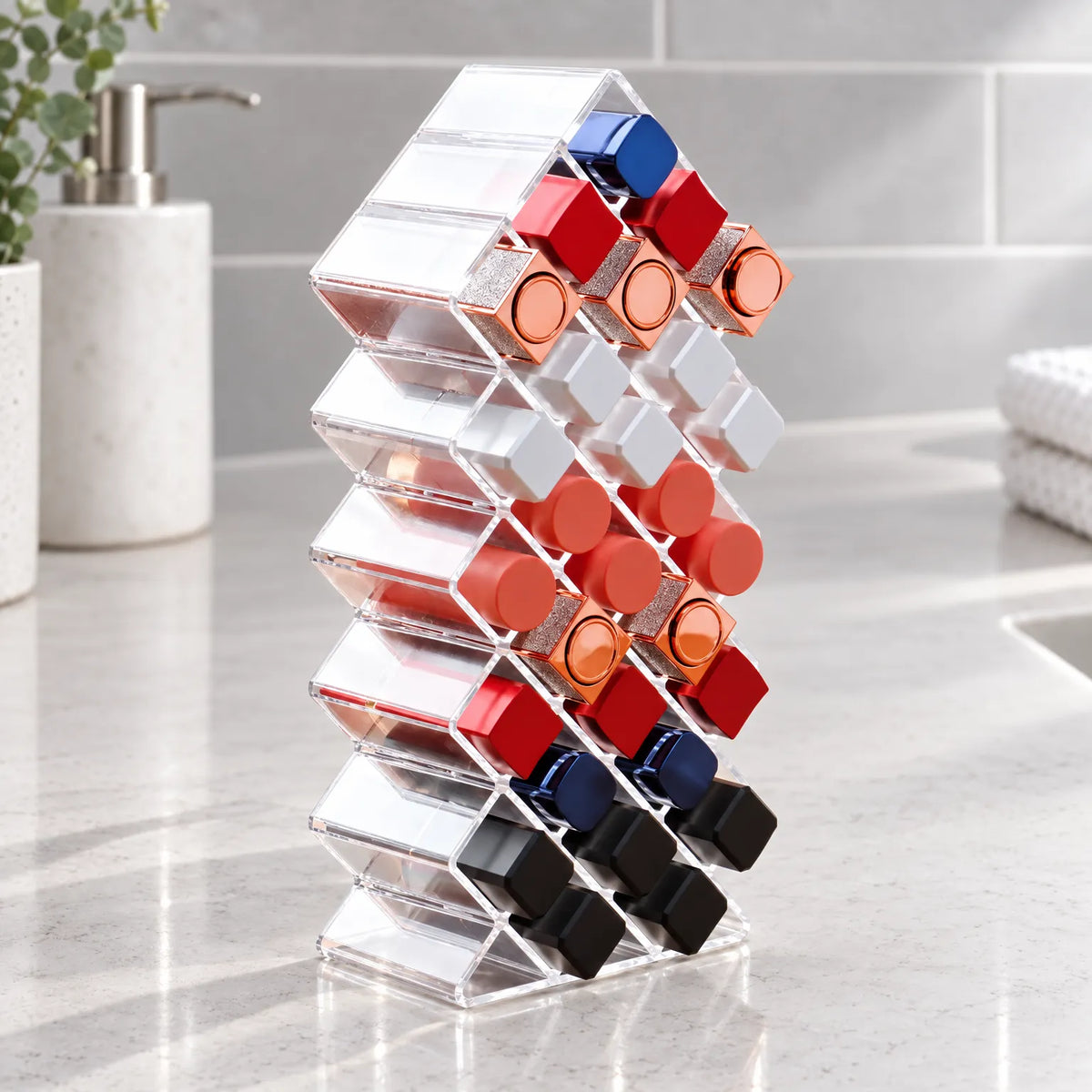 Clear Acrylic Makeup Organizer for Lipstick and Cosmetics