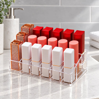 Clear Acrylic Makeup Organizer for Lipstick and Cosmetics