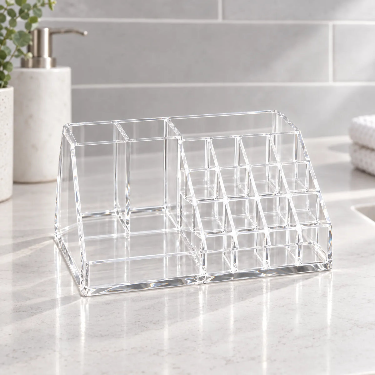 Clear Acrylic Makeup Organizer for Lipstick and Cosmetics