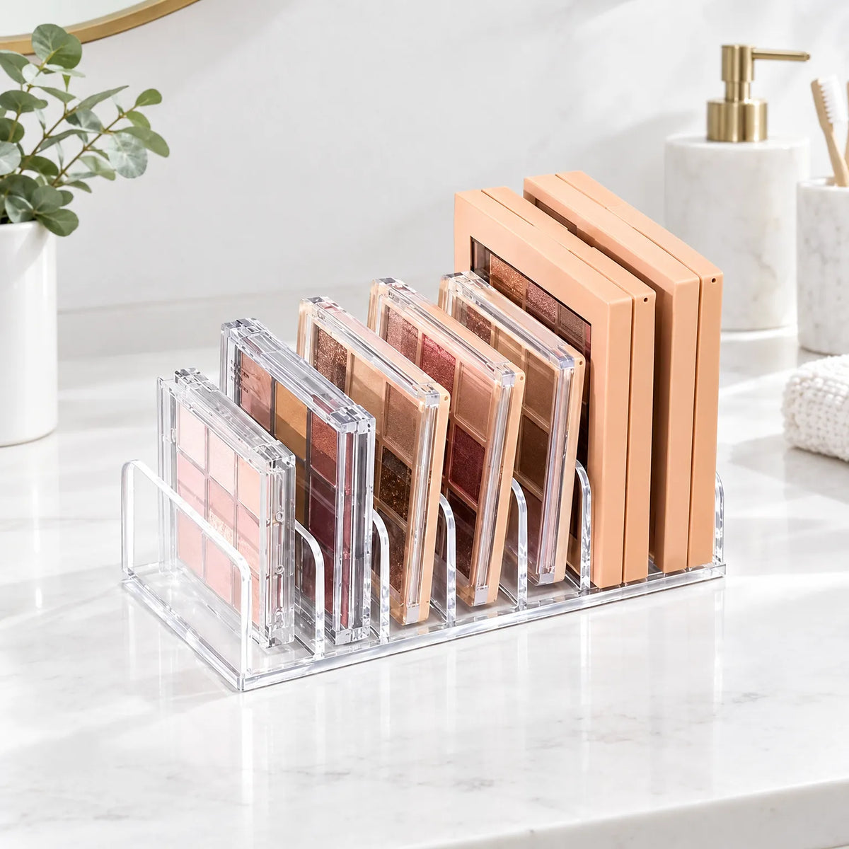 Clear Multi-Slot Makeup Organizer