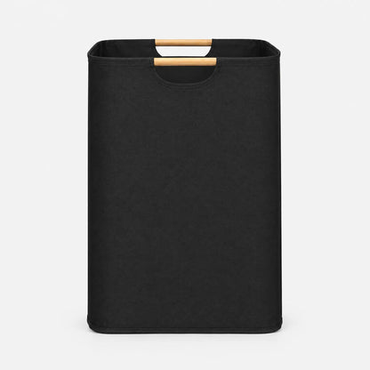 Collapsible Canvas Laundry Hamper with Wooden Handles