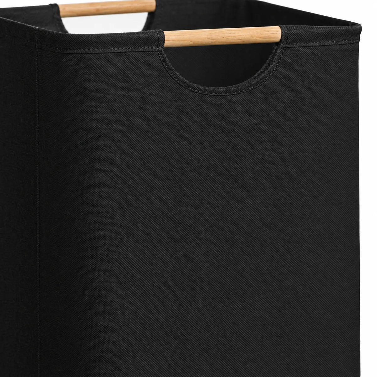 Collapsible Canvas Laundry Hamper with Wooden Handles