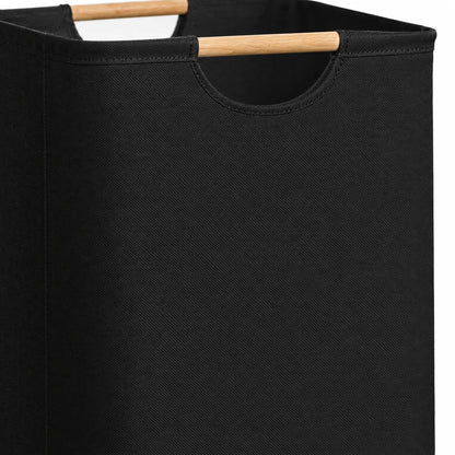 Collapsible Canvas Laundry Hamper with Wooden Handles