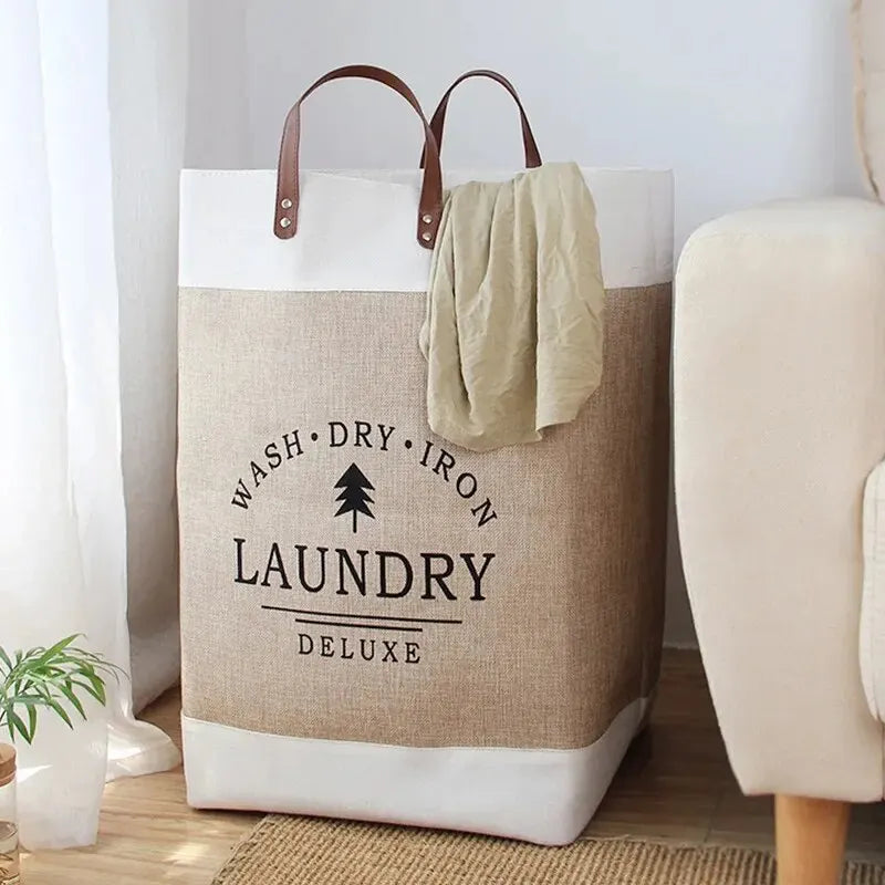 Collapsible Fabric Laundry Basket with Carry Handles
