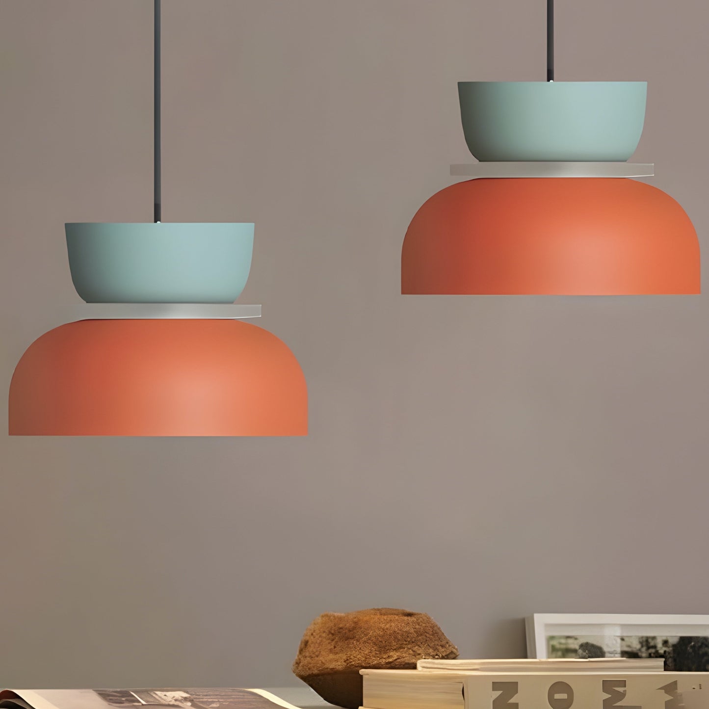 Colour Accent Pendant Light Nordic Bowl Form Design | Veltrix