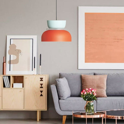 Colour Accent Pendant Light Nordic Bowl Form Design | Veltrix