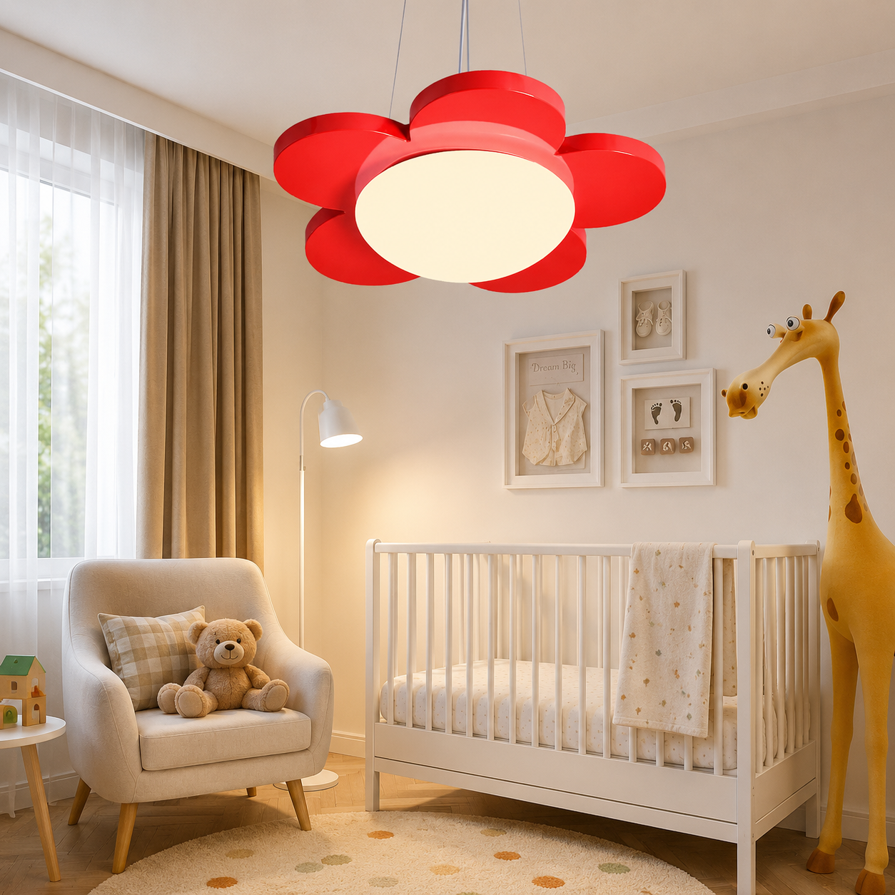Colourful Flower LED Pendant Light Acrylic Kids Ceiling | Solvica