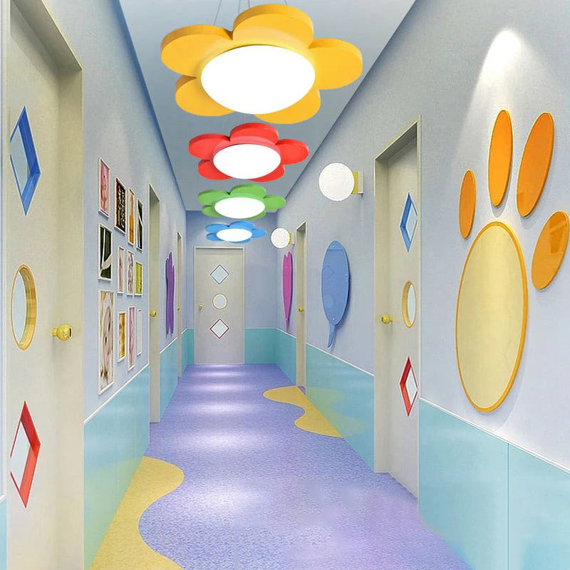 Colourful Flower LED Pendant Light Acrylic Kids Ceiling | Solvica