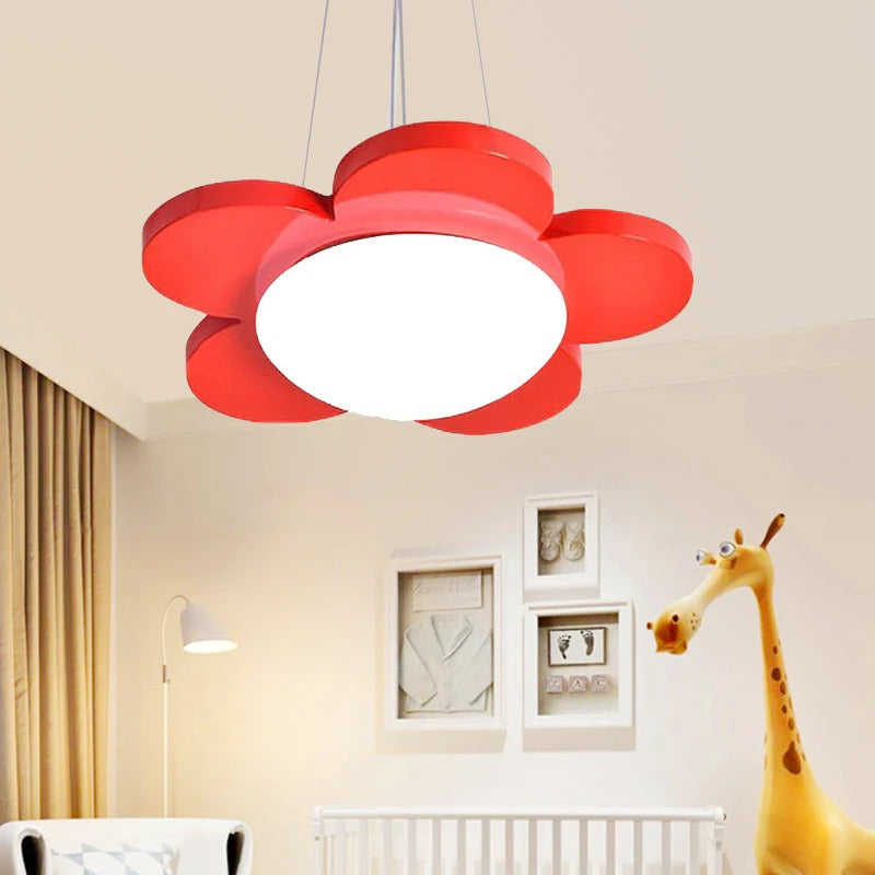 Colourful Flower LED Pendant Light Acrylic Kids Ceiling | Solvica