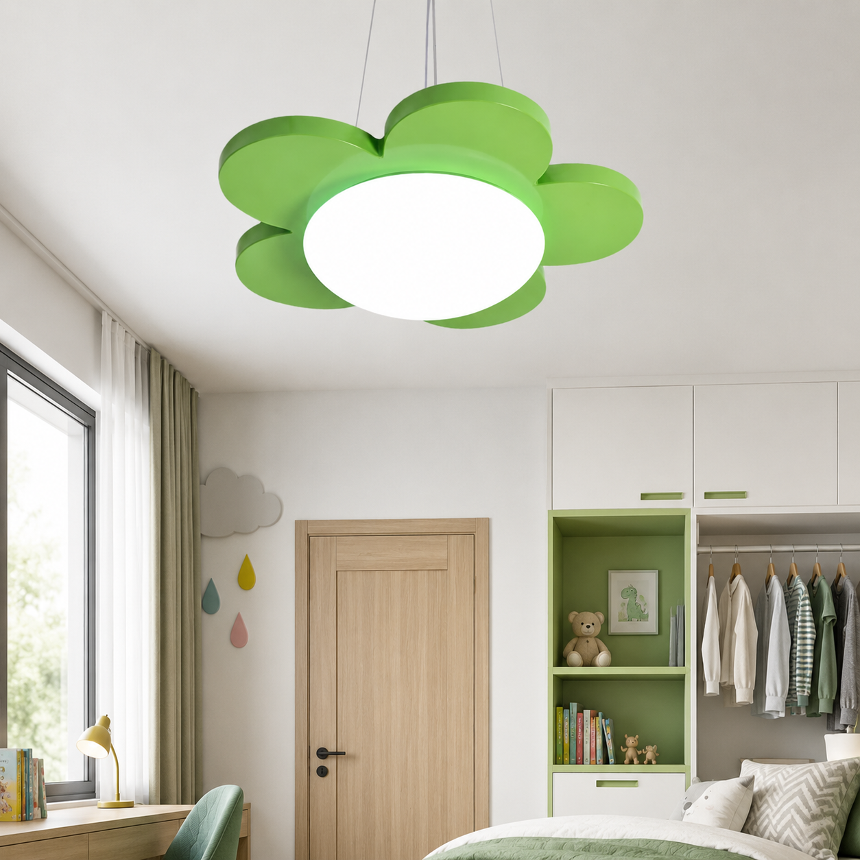 Colourful Flower LED Pendant Light Acrylic Kids Ceiling | Solvica