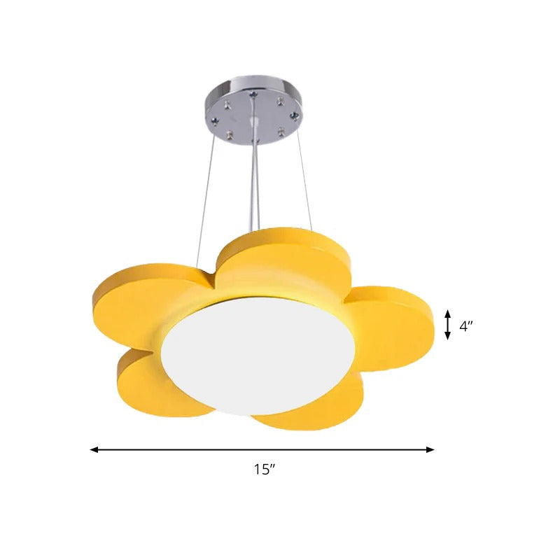 Colourful Flower LED Pendant Light Acrylic Kids Ceiling | Solvica