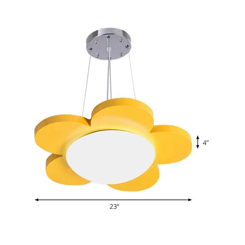 Colourful Flower LED Pendant Light Acrylic Kids Ceiling | Solvica
