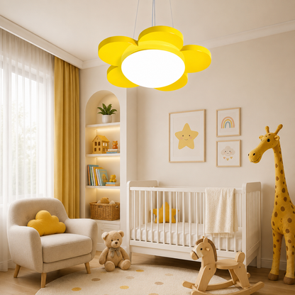 Colourful Flower LED Pendant Light Acrylic Kids Ceiling | Solvica