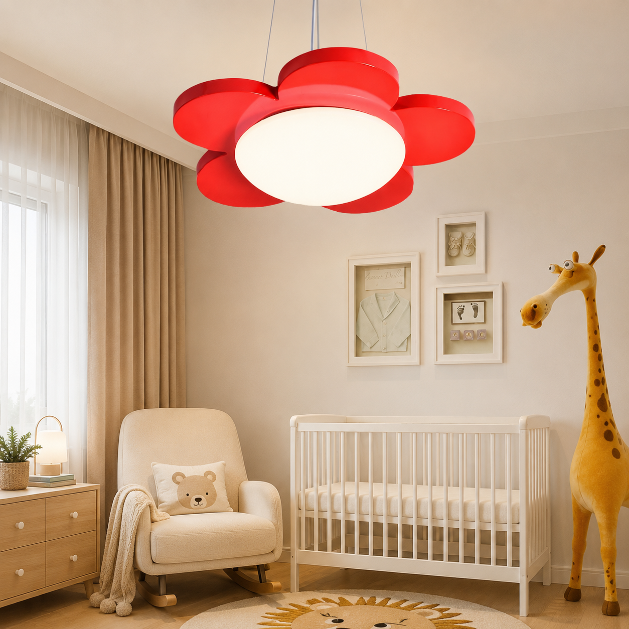 Colourful Flower LED Pendant Light Acrylic Kids Ceiling | Solvica