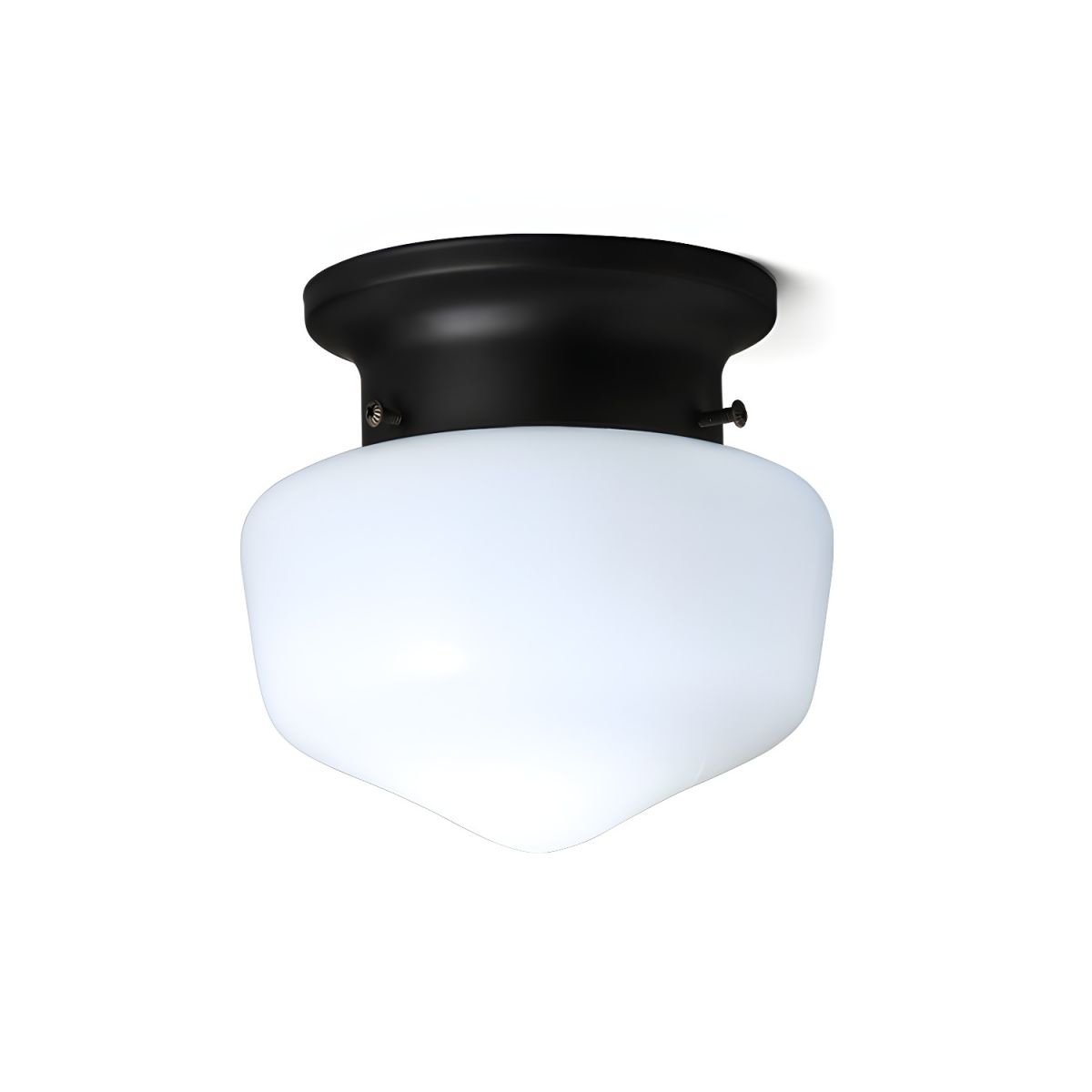 Compact Modern White Glass Flush Mount Ceiling Light | Glazora