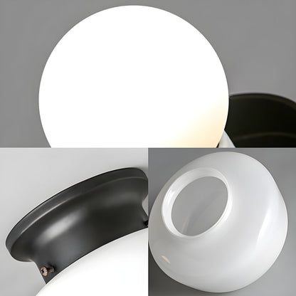 Compact Modern White Glass Flush Mount Ceiling Light | Glazora