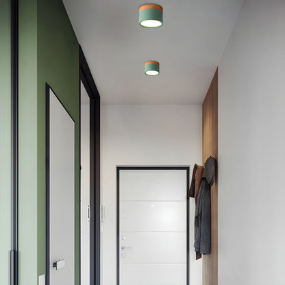 Compact Nordic LED Cylinder Flush Mount Ceiling Light | Nordela