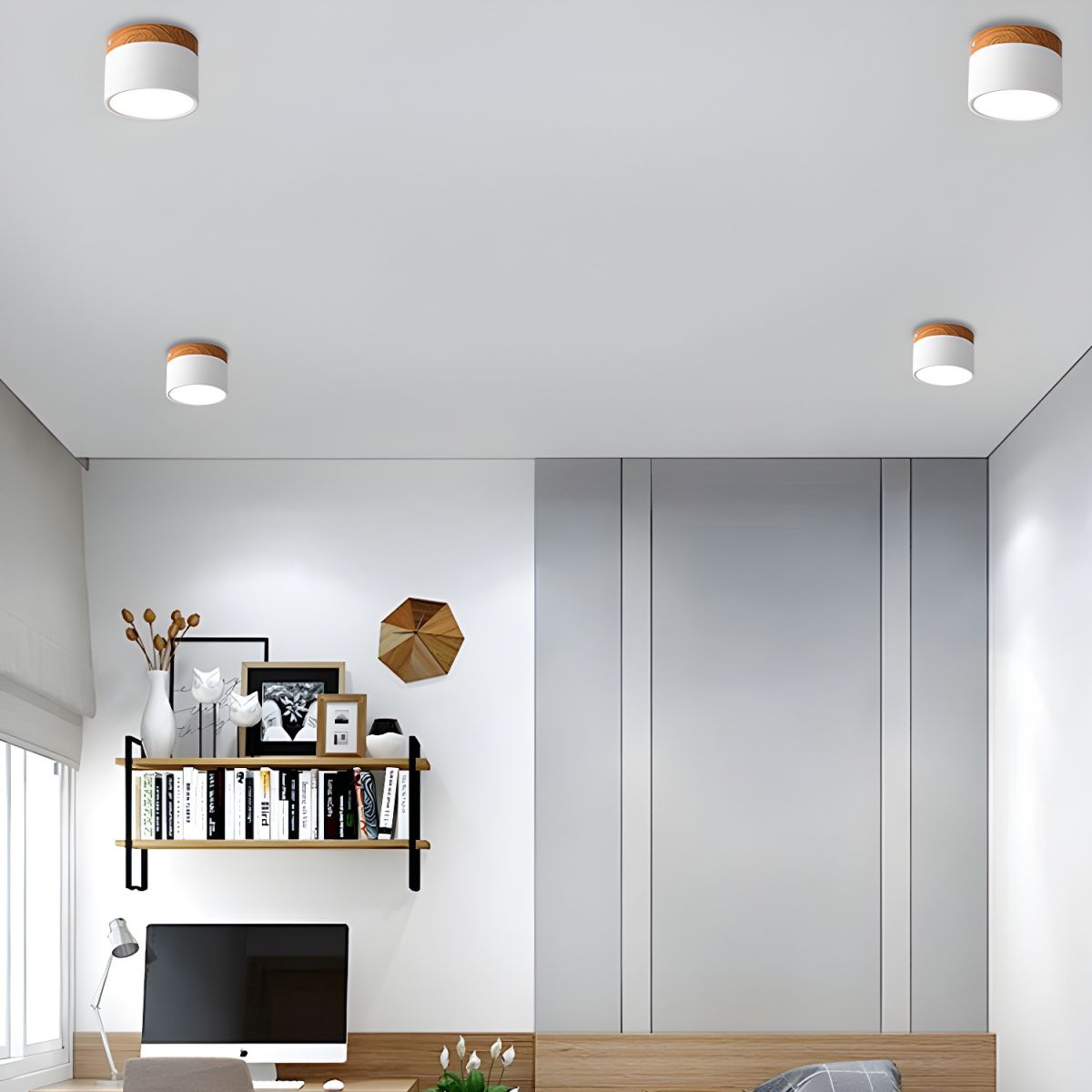 Compact Nordic LED Cylinder Flush Mount Ceiling Light | Nordela