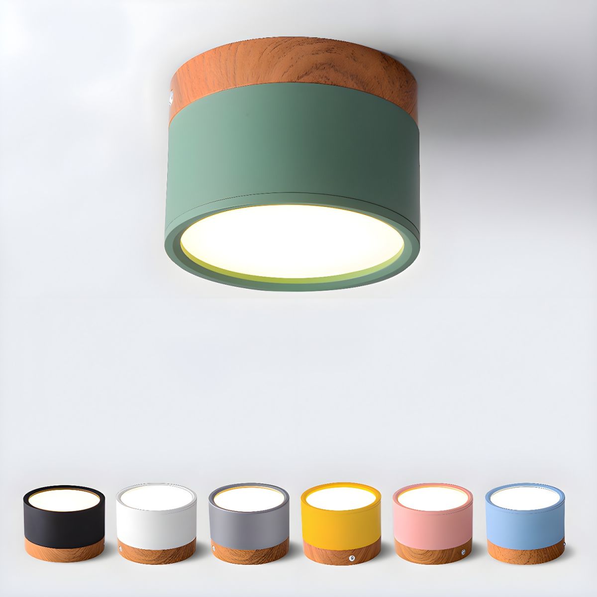 Compact Nordic LED Cylinder Flush Mount Ceiling Light | Nordela