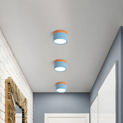 Compact Nordic Metal LED Flush Mount Ceiling Light | Domero