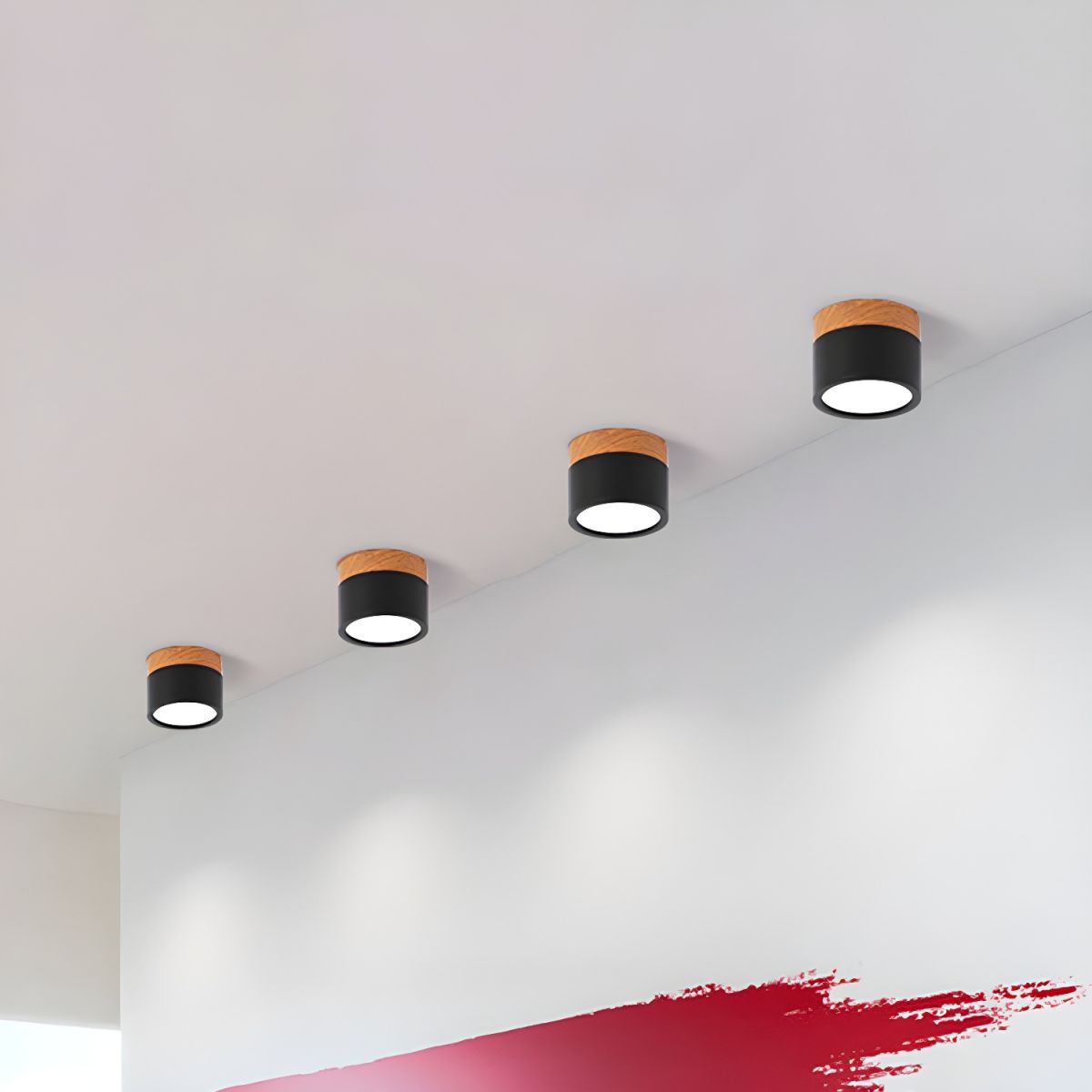 Compact Nordic Metal LED Flush Mount Ceiling Light | Domero